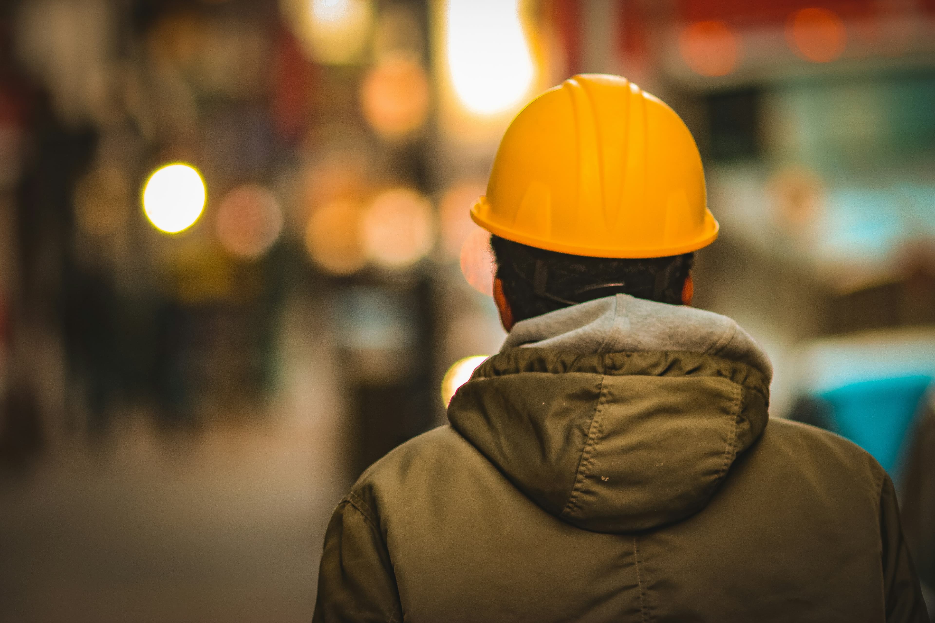 Construction leadership huddle